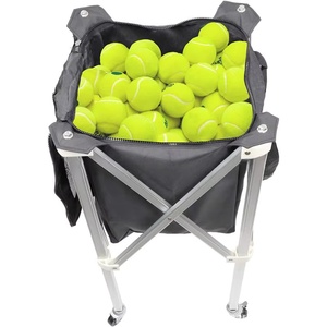 Panier à balles de <span class=keywords><strong>tennis</strong></span> et de pickleball léger et portable, chariot à balles de <span class=keywords><strong>tennis</strong></span> pliable en aluminium pour l'entraînement des entraîneurs - Product Image 6