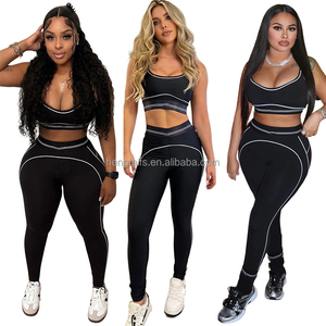 Conjunto Deportivo Sin Costuras de Cintura Alta y Levanta Glúteos, Traje de Yoga para Gimnasio, Sujetador Deportivo Transpirable de Secado Rápido y Leggings - Product Image 1