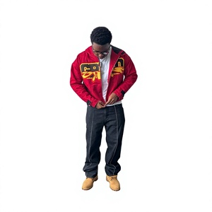 Chaqueta de trabajo de lona de algodón grueso personalizada para hombre, con forro acolchado, capucha, estilo grafiti, streetwear, con cremallera, corte holgado. - Product Image 4