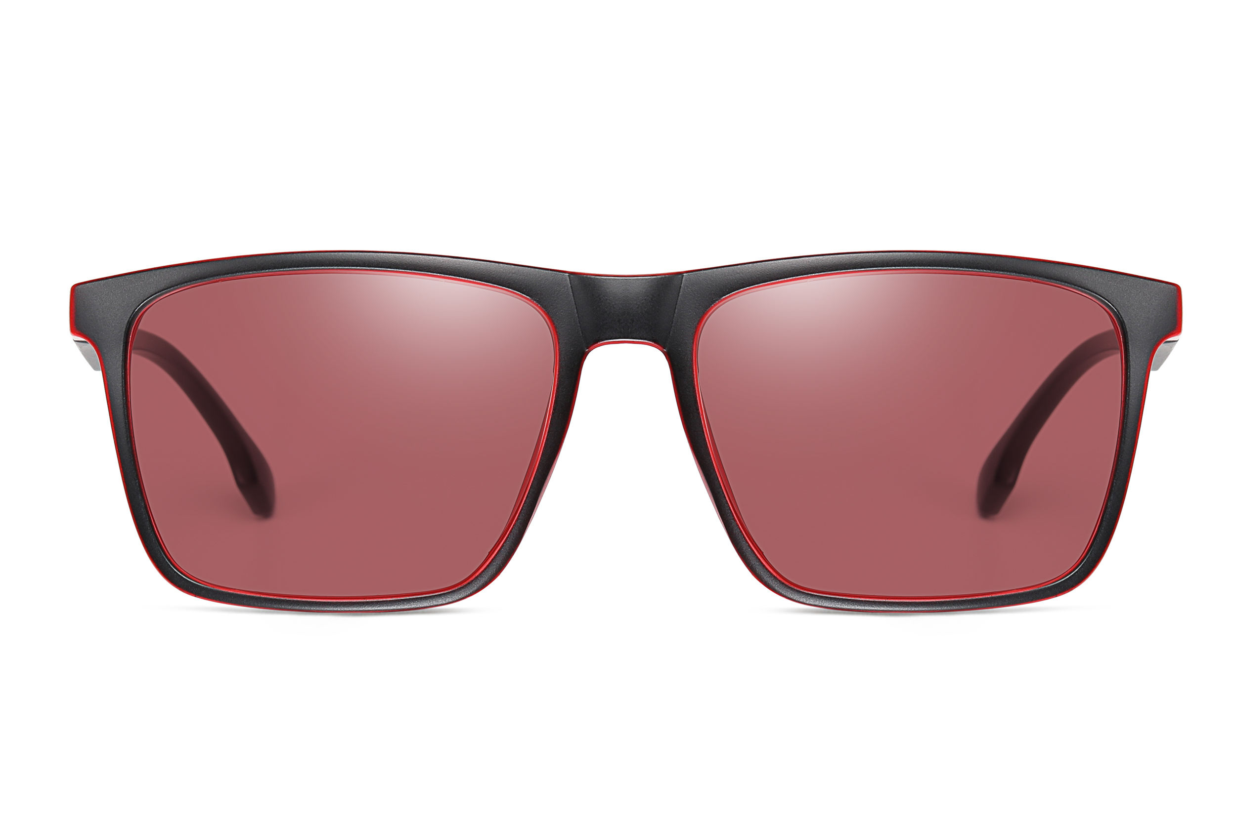 เลนส์ภายนอกสีดำและเลนส์ภายในสีแดง