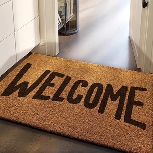 Welcome Printed EIFFEL HOME Rectangle Polyester Fiber Outdoor <b>Doormat</b> Anti Slip Dust Absorbing Extra Thick Non-slip Rubber - Product Image 1