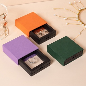 Wholesale Custom logo Transparent Jewelry Packaging PE Film Jewelry <b>Box</b> Drawer Ring Necklace Bracelet <b>Box</b> 2 in 1 2022 - Product Image 3