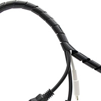 Enrouleur de câble spiralé en PE 25 mm, protections de câbles personnalisables pour l'organisation des fils électriques de télévision et d'ordinateur