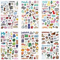 Feuilles d'autocollants de scrapbooking pour planificateur de vacances, autocollants amovibles et repositionnables, 310 autocollants, motif feuille, finition mate