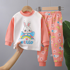 Herbst Kinder Langarm-Hosen-<span class=keywords><strong>Set</strong></span> Baumwoll-Unterwäsche <span class=keywords><strong>Baby</strong></span> Neue Pyjamas Schlafanzug Hausanzug - Product Image 1