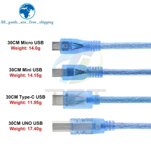 Câble USB de 30cm pour Uno R3/Nano/<span class=keywords><strong>MEGA</strong></span>/Leonardo/<span class=keywords><strong>Pro</strong></span> Micro/DUE Blue Câble USB de type A de haute qualité pour <span class=keywords><strong>Arduino</strong></span> - Product Image 2