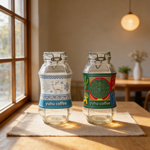 <span class=keywords><strong>Barattolo</strong></span> in Vetro per Caffè e Tè di Grado Alimentare <span class=keywords><strong>con</strong></span> <span class=keywords><strong>Coperchio</strong></span> in Vetro, Design Unico <span class=keywords><strong>Ermetico</strong></span> in Borosilicato - Product Image 3