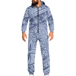 Tuta da <span class=keywords><strong>uomo</strong></span> e donna stile sportivo polinesia fiori di ibisco stampa tuta con cappuccio con cerniera abbigliamento Unisex - Product Image 4