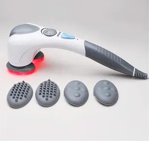 Deep Tssue Percussion Handheld Massager Gun With Rotatable Button Control Dual Massage Heads