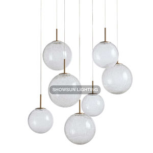 Grande soggiorno oro bolle di lusso luce del ciondolo nordico moderno lampadario in vetro per la cucina di casa - Product Image 4