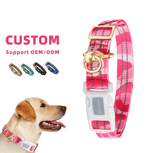 Collares de perro de camuflaje Rosa ajustables suaves de nailon de primera calidad <span class=keywords><strong>Collar</strong></span> de perro táctico resistente impermeable reflectante con soporte Airtag - Product Image 1