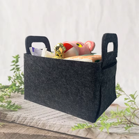 Boîte de rangement pliable et détachable en feutre de haute qualité avec poignée intégrée, panier de rangement portable sur mesure