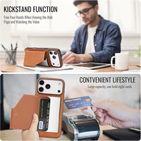 Étui de protection en cuir PU magnétique avec anneau pour iPhone 16/15/14 Pro Max, design professionnel, protection de l'appareil photo, sans fil