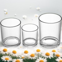 Support à bougie en verre transparent avec couvercle pour la fabrication de bougies, tailles 4oz, 7oz, 10oz, 12oz, 14oz, décoration intérieure, Saint-Valentin