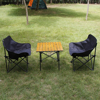 En gros, Ensemble de table et chaises pliantes d'extérieur en fer pour camping, pique-nique, barbecue, avec chaise de pêche et chaise lune portable