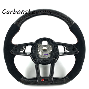 Volant en fibre de carbone véritable de qualité supérieure pour <span class=keywords><strong>Audi</strong></span> R8 V8 <span class=keywords><strong>V10</strong></span> 42 4S, personnalisation sportive en forme de D, amélioration des performances intérieures - Product Image 1