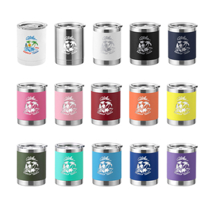定制徽标粉末涂层10盎司低矮玻璃杯双层隔热咖啡杯不锈钢玻璃杯 - Product Image 3