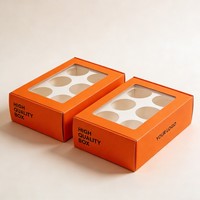 Boîtes à pâtisserie personnalisées en gros avec logo imprimé pour biscuits, mini-cupcakes, muffins, emballage en carton, boîte à mini-cupcakes à l'encre de soja