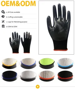 للبيع بالجملة قفازات أمان رخيصة مضادة للانزلاق مضادة للساكنة مضادة للقطع ومطلية بالنتريل ومطلية بـ 13 مقياس من النتريل الأسود - Product Image 5