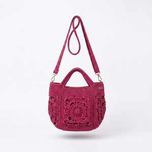 Mini sac bohème en crochet rose, style été, sac à main pour femme - Product Image 2