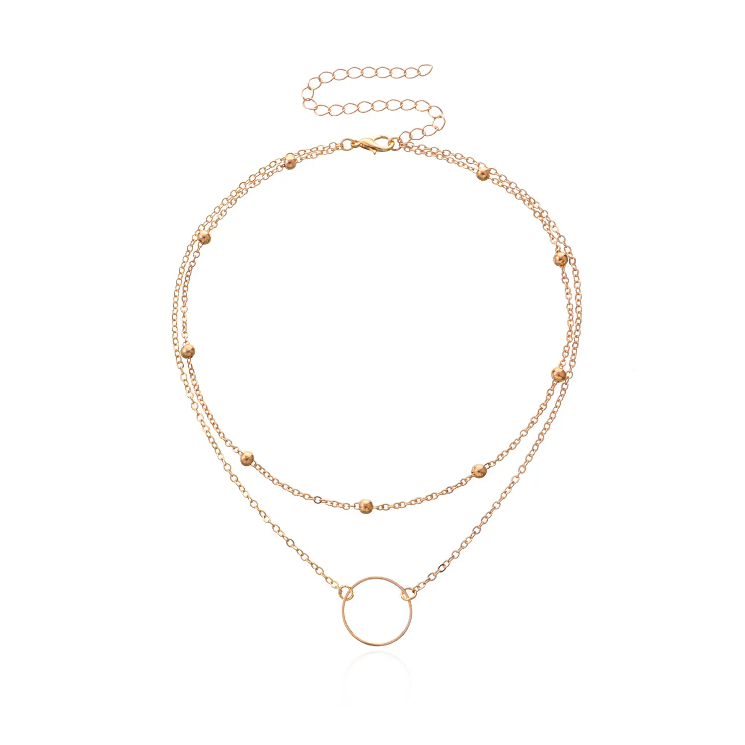 Gold Circle Choker Halskette für Frauen Zierliche kleine Karma Ring Ewigkeit Halskette Einfache zarte Schicht kette Halsketten