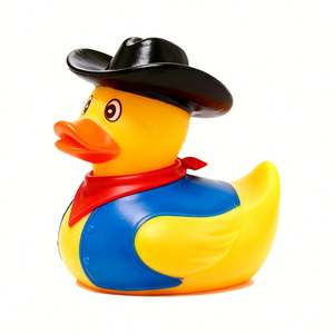 Promo Toy Cowboy Duck Children's Bath Toys Vinyl Ducks Water Toys Wholesale <b>Floating</b> Little Yellow Ducks - Product Image 2