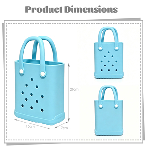 Sac à main pliable personnalisable en EVA, durable et imperméable, mini sac fourre-tout portable avec deux ouvertures, sac de sortie couleur bonbon en maille - Product Image 6