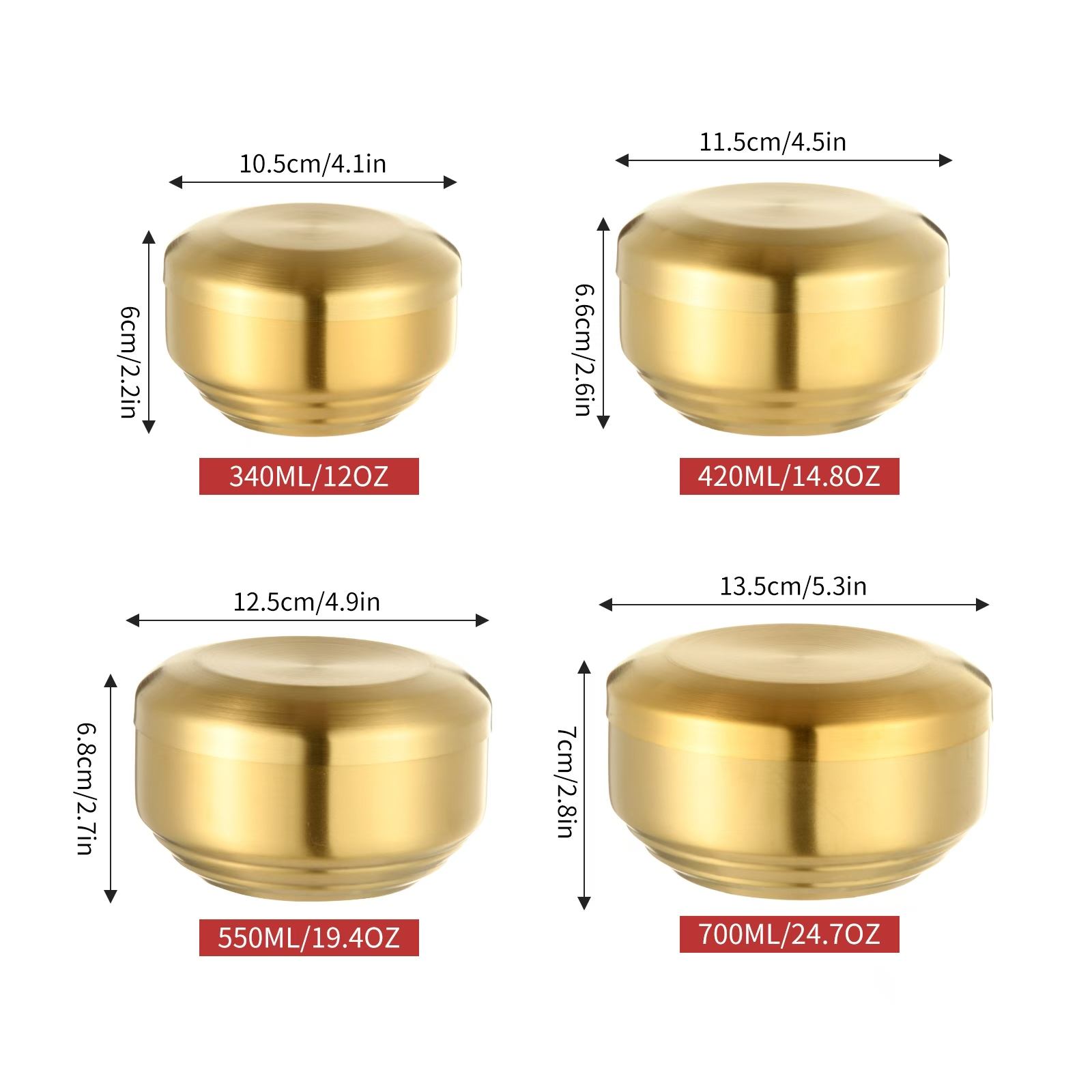 304 Bol à riz doré (avec couvercle)