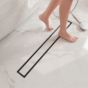 Sifone Doccia Lineare <span class=keywords><strong>in</strong></span> Acciaio Inox 304 Spazzolato Naturale Moderno Anti-Odore Eco-Friendly per Vasca Bagno Cucina Hotel Casa - Product Image 2