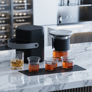 Juego de Decantador de Whisky Portátil, Botella de Licor de Vidrio y Vasos de Degustación con Estuche de Transporte para el Hogar, Bar o Viajes - Product Image 2