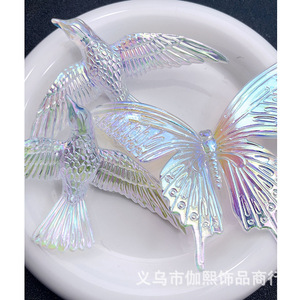 Acrylic Flying Bird And Butterfly Car Pendant Phone <b>Ornament</b> Resin Plating Decorative Accessory For Mobile Phone Hair Clip - Product Image 1