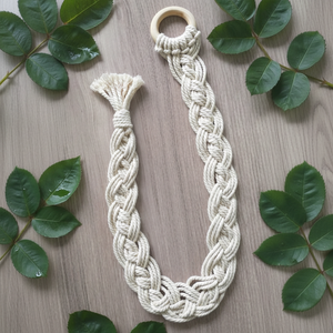 Attaches de rideau en macramé tressé, couleur personnalisée, lot de deux - Product Image 1