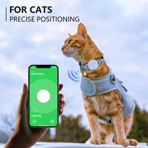 Venta al por mayor de lujo reflectante de nailon para mascotas <span class=keywords><strong>Collar</strong></span> para cachorro gato impreso Airtag <span class=keywords><strong>Collar</strong></span> campanas productos al aire libre accesorios fabricante - Product Image 2