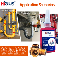 HiGlue 5543 Gewindedichtmittel Mittlere Festigkeit Flüssiges PTFE mit Hochdruck-Ölbeständigkeit zum Abdichten Gegen Wasser, Gase und PG