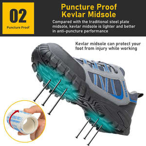 2024 léger respirant déodorant chaussures de travail été chaussures de sécurité hommes chaussures de sécurité avec fond en caoutchouc - Product Image 3