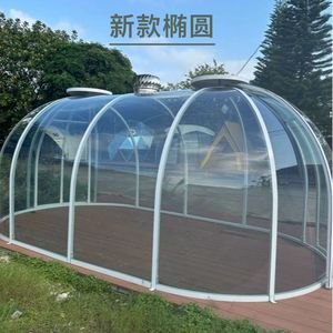 Nueva Casa Burbuja Elíptica para PC, Refugio Solar para Jardín y Terraza Exterior, Impermeable, con Marco de Aleación de Aluminio, Tienda de Una Habitación para Todas las Estaciones - Product Image 1