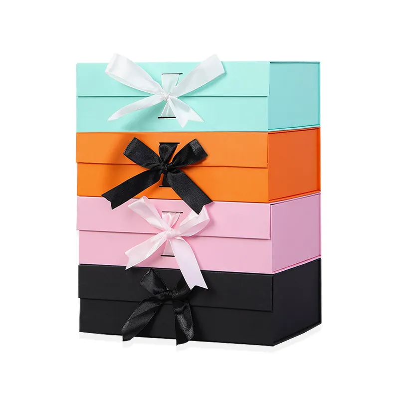 Embalagem dobrável personalizada por atacado, dobrável com tampas de caixas de papel cajas regalos caixa de presente para embalagem de natal mistério