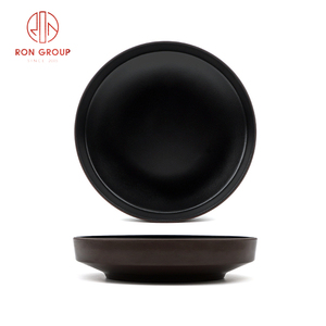 Sopa Redonda Europea plana al por mayor comedor cuadrado negro restaurante cena platos de <span class=keywords><strong>melamina</strong></span> platos <span class=keywords><strong>vajilla</strong></span> juego de cuencos - Product Image 6