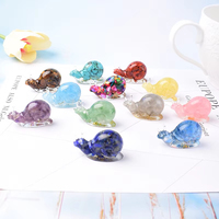 26x42mm Améthyste Naturelle Broyée Pierres Précieuses Chips Escargot Guérison Perles de Cristal pour Résine Escargot Figurine Animal Style Home Decor