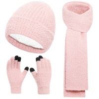 Ensemble 3 Pièces Tricoté Jacquard Hiver Punk pour Hommes et Femmes : Bonnet, Écharpe et Gants Tactiles – Chaud et Décontracté pour l'Extérieur