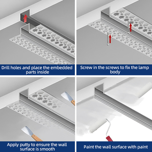 B041 cho trần tuyến tính đèn nhôm hồ sơ kênh đùn tản nhiệt PC khuếch tán cove lõm LED Nhôm hồ sơ - Product Image 2