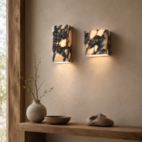 Applique Murale en Marbre Naturel Style Luxe Italien LED 220V pour Salons Chambres Couloirs Entrées Hôtels Clubs