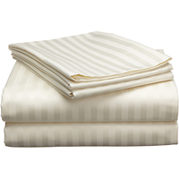 Juego de sábanas KOSMOS a rayas al por mayor, juego de sábanas de cama, juego de sábanas lisas dispersas sólidas, ropa de cama King de poliéster tejido, 4 Uds.