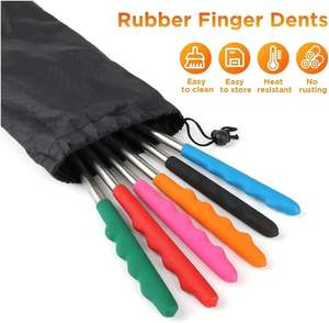 Tenedores telescópicos para barbacoa, brochetas para asar malvaviscos, tenedores para hot dogs, brochetas para S'mores, utensilios de cocina para camping, 34 pulgadas - Product Image 2