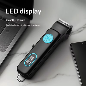 ปัตตาเลี่ยนตัดผมไฟฟ้าสำหรับผู้ชาย แบบไร้สาย ปรับระดับได้ พร้อมจอ LED แสดงผล แบตเตอรี่สแตนเลส 2000mAh - Product Image 4