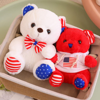 Ours en peluche bleu personnalisé avec drapeau américain, jouet en peluche personnalisé, cadeau patriotique américain, certifié CE CPC ASTM, poupée douce