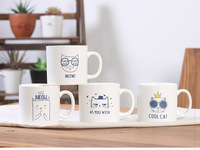Tasse en céramique décontractée et cool pour chat, café de bureau, tasse à boire japonaise, gobelet mat à jambe droite, vente en gros de lait à la maison