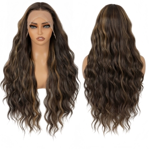 วิกผมสังเคราะห์แ<span class=keywords><strong>บ</strong></span><span class=keywords><strong>บ</strong></span>ลูกไม้ด้านหน้า 13x4 แบ<span class=keywords><strong>บ</strong></span> Body Wave สีน้ำตาลออมเ<span class=keywords><strong>บ</strong></span>ร ทนความร้อน พร้อมเชือกผูกผมสีบ<span class=keywords><strong>ลอน</strong></span><span class=keywords><strong>ด์</strong></span>แ<span class=keywords><strong>บ</strong></span><span class=keywords><strong>บ</strong></span>โปร่งใสสำหรั<span class=keywords><strong>บ</strong></span>ผู้หญิง - Product Image 5