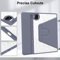 Étui pour tablette rotatif en cuir PU avec couverture arrière transparente en acrylique pour Honor Magic Pad 2/Honor GT Pro 12.3