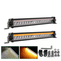 Barre lumineuse de travail LED 14 pouces 300W, blanc et jaune avec DRL ambre, pour conduite tout-terrain, camion, Jeep, SUV, VTT, pick-up, 4x4, toit, pare-chocs